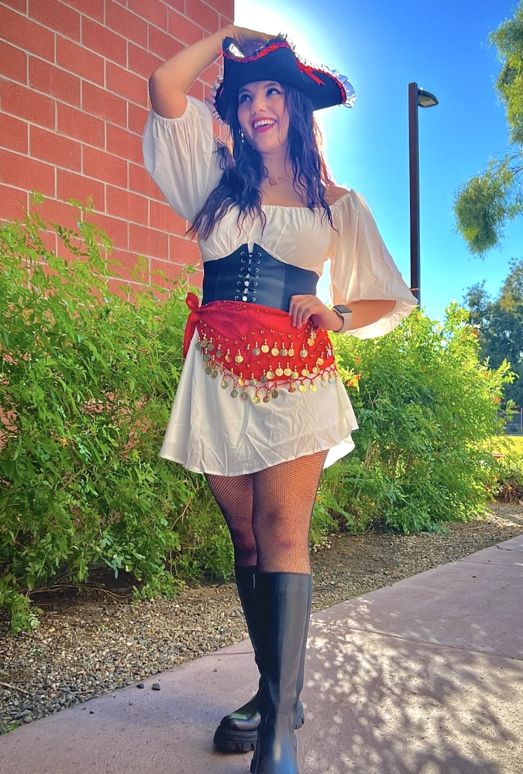 Scarlet Sea Siren: Corset & Coin Scarf
