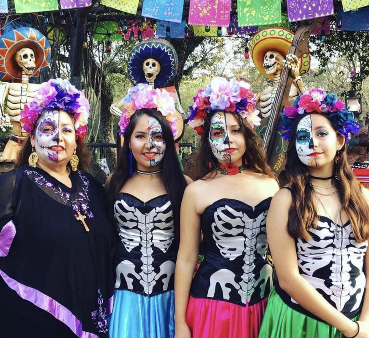 Skeleton Corset Tops + Colorful Skirts + Floral Headpieces + Artistic Face Paint