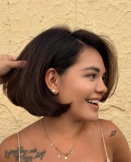 Sleek and Polished Dark Chocolate Bob