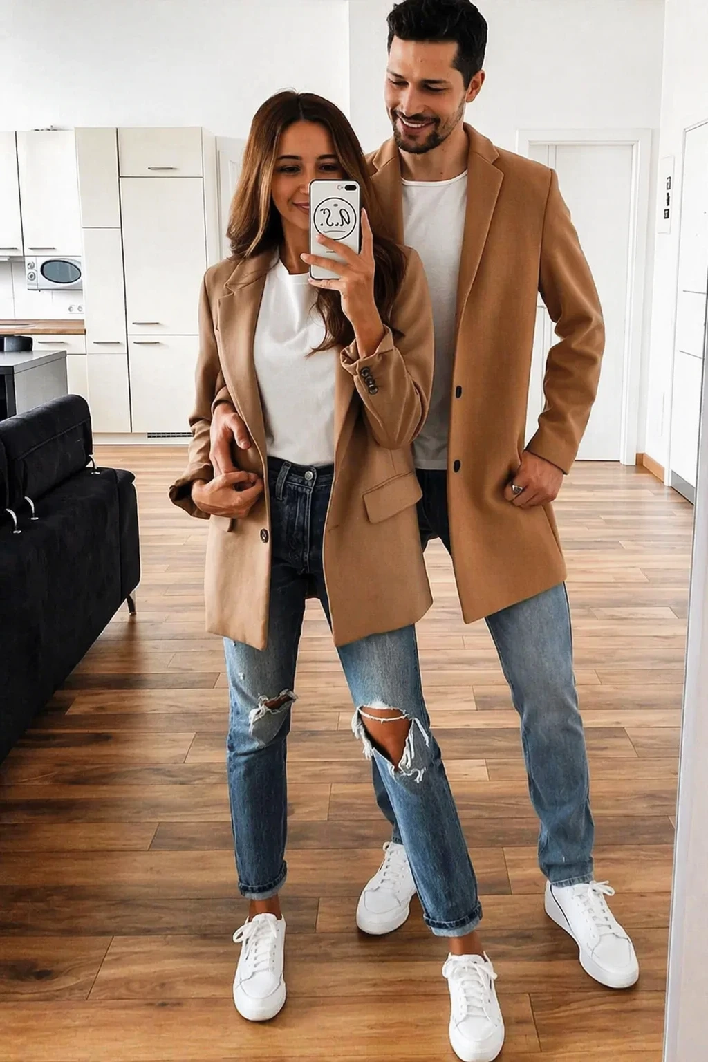 Smart Casual: Camel Blazers + Ripped Jeans
