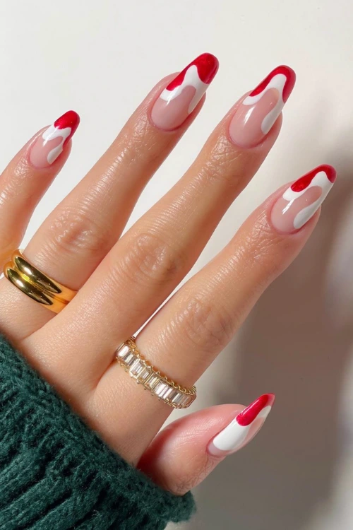 1- Snow-Capped French Tips