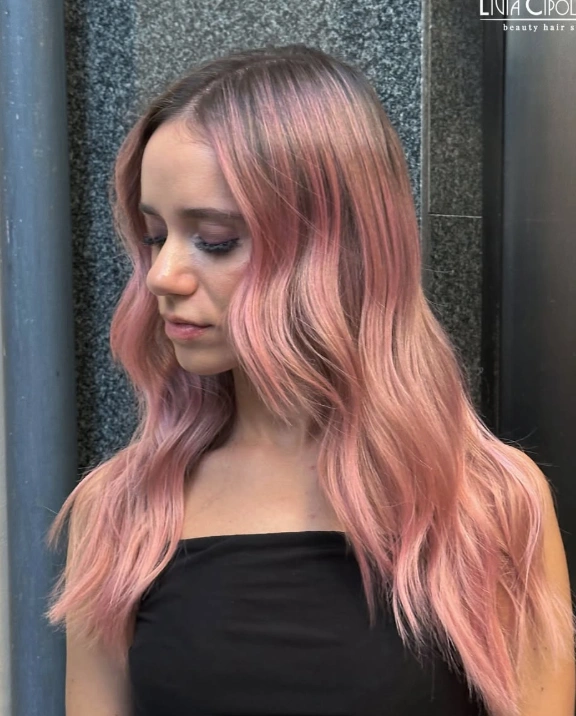 Soft Rose Gold Ombre for Brown Hair