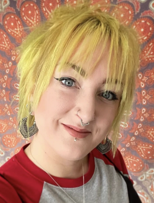 Sun Yellow Textured Long Pixie with Side-Swept Bangs