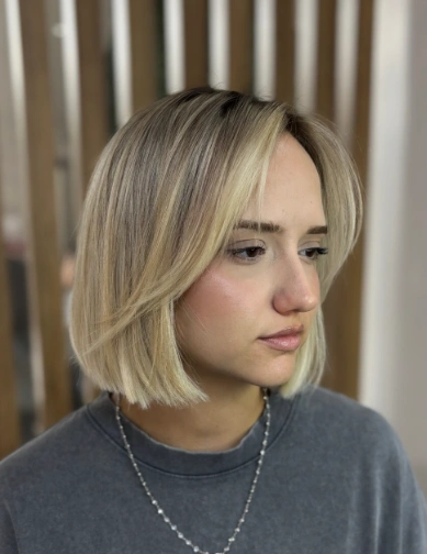 Textured Blonde Bob with Face-Framing Layers