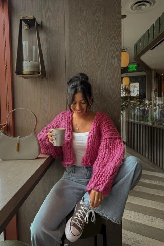 7- The Pink Cardigan Layer