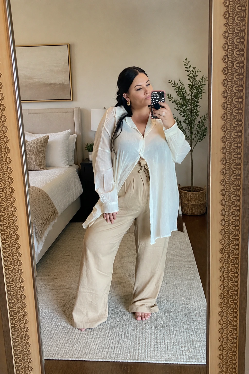 7- The White Shirt and Wide-Leg Trouser Power Pair