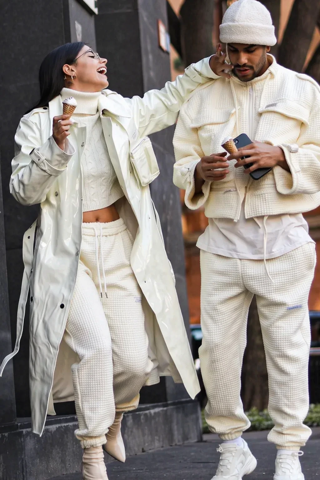 Trendy Textures: Cream Outerwear + Coordinated Sets