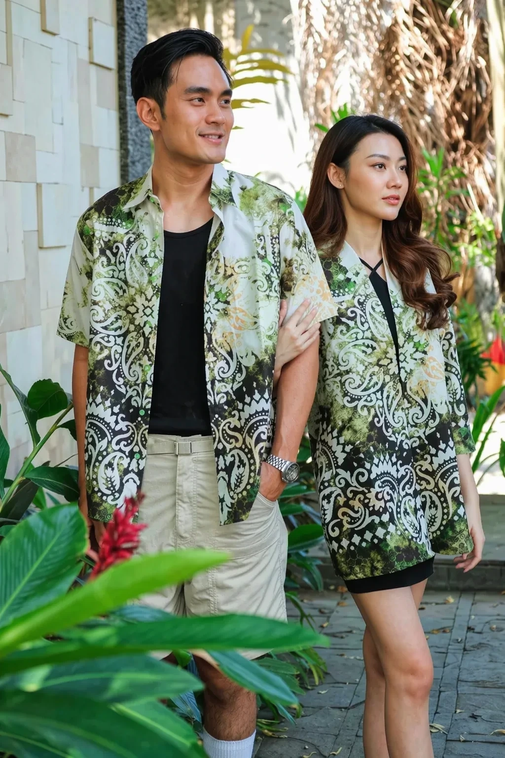 Tropical Vibes: Matching Printed Shirts