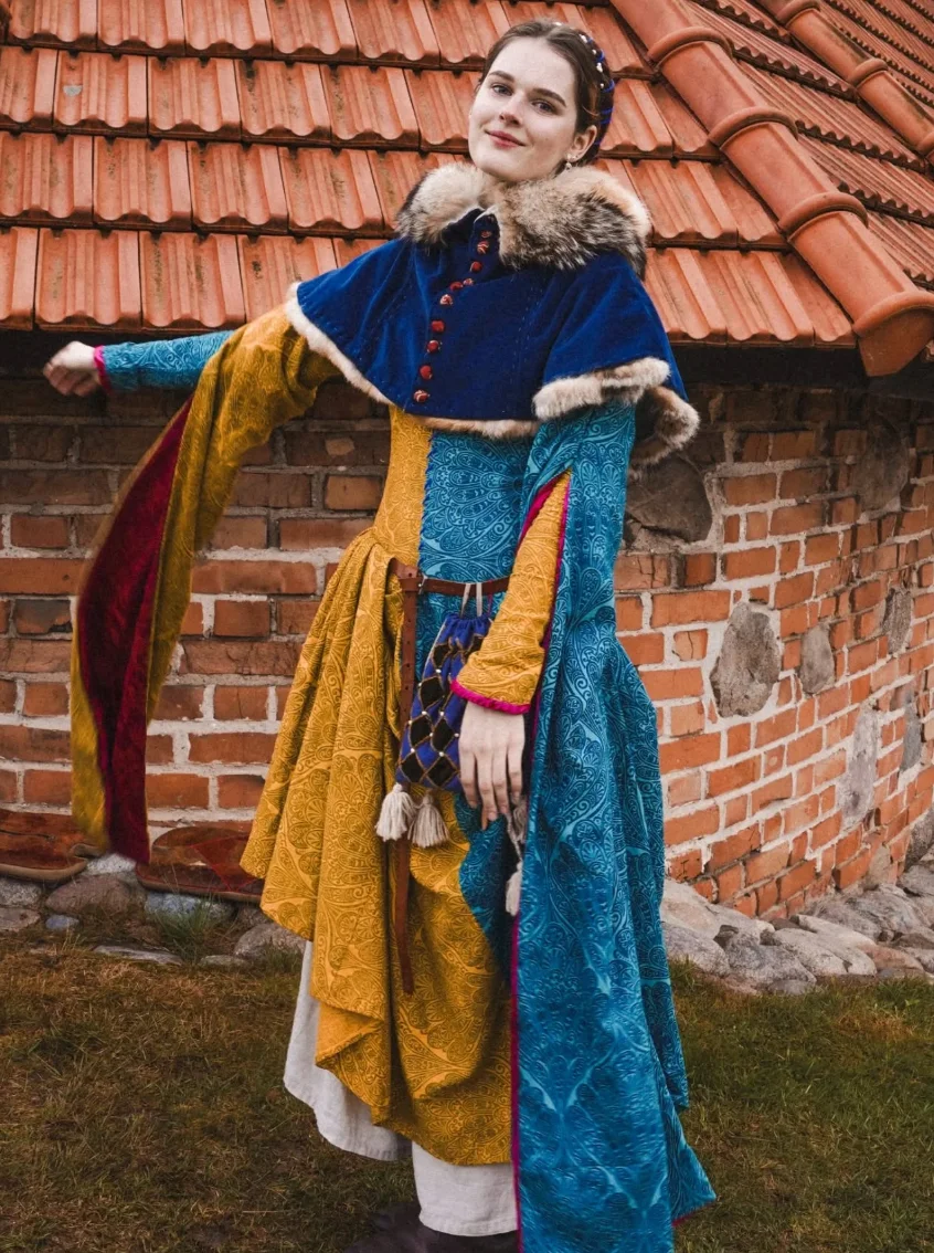 Vibrant Elegance: Multicolored Medieval Fancy Dress