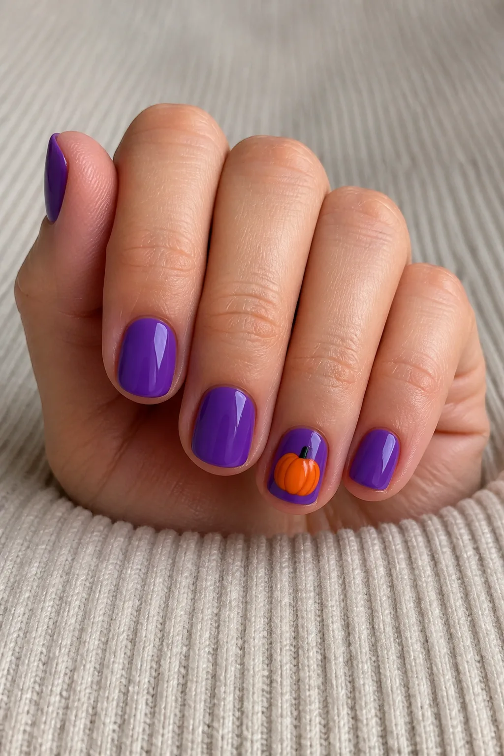 Violet Suit and Pumpkin Accents
