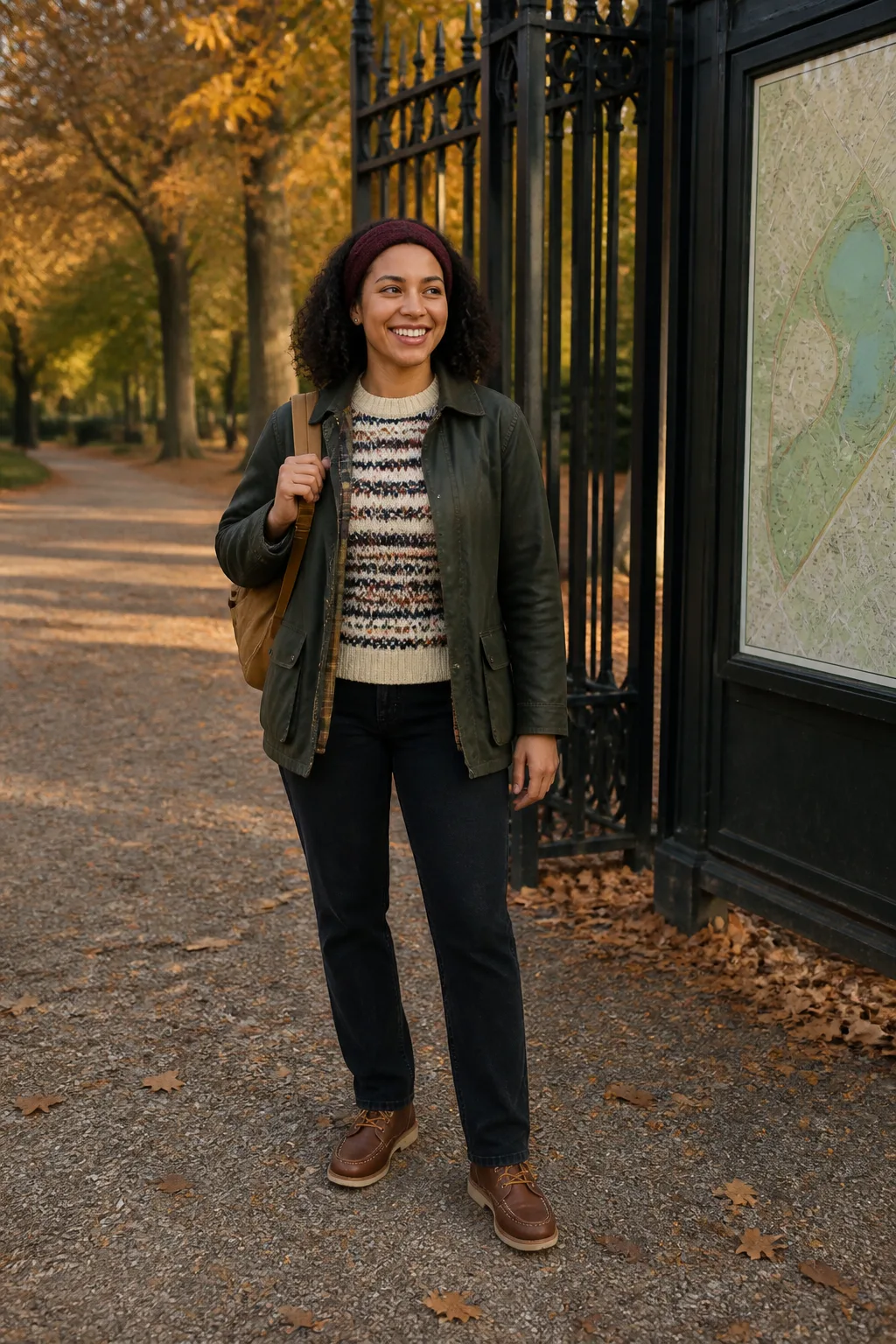 Waxed Jacket, Fair Isle Sweater and Black Jeans
