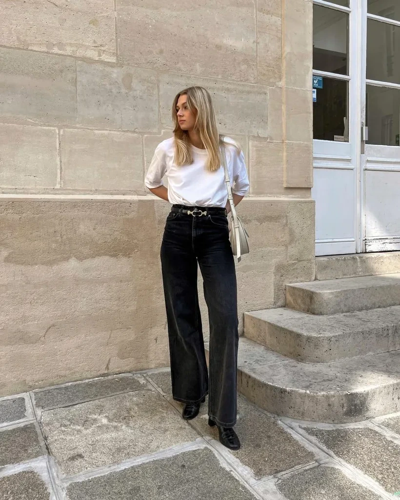 13- White T-Shirt and Black Jeans