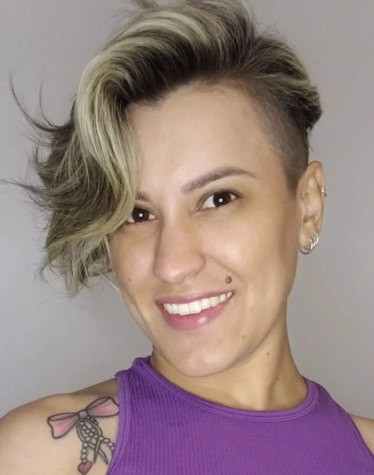 Asymmetrical Blonde Pixie with Shaved Undercut