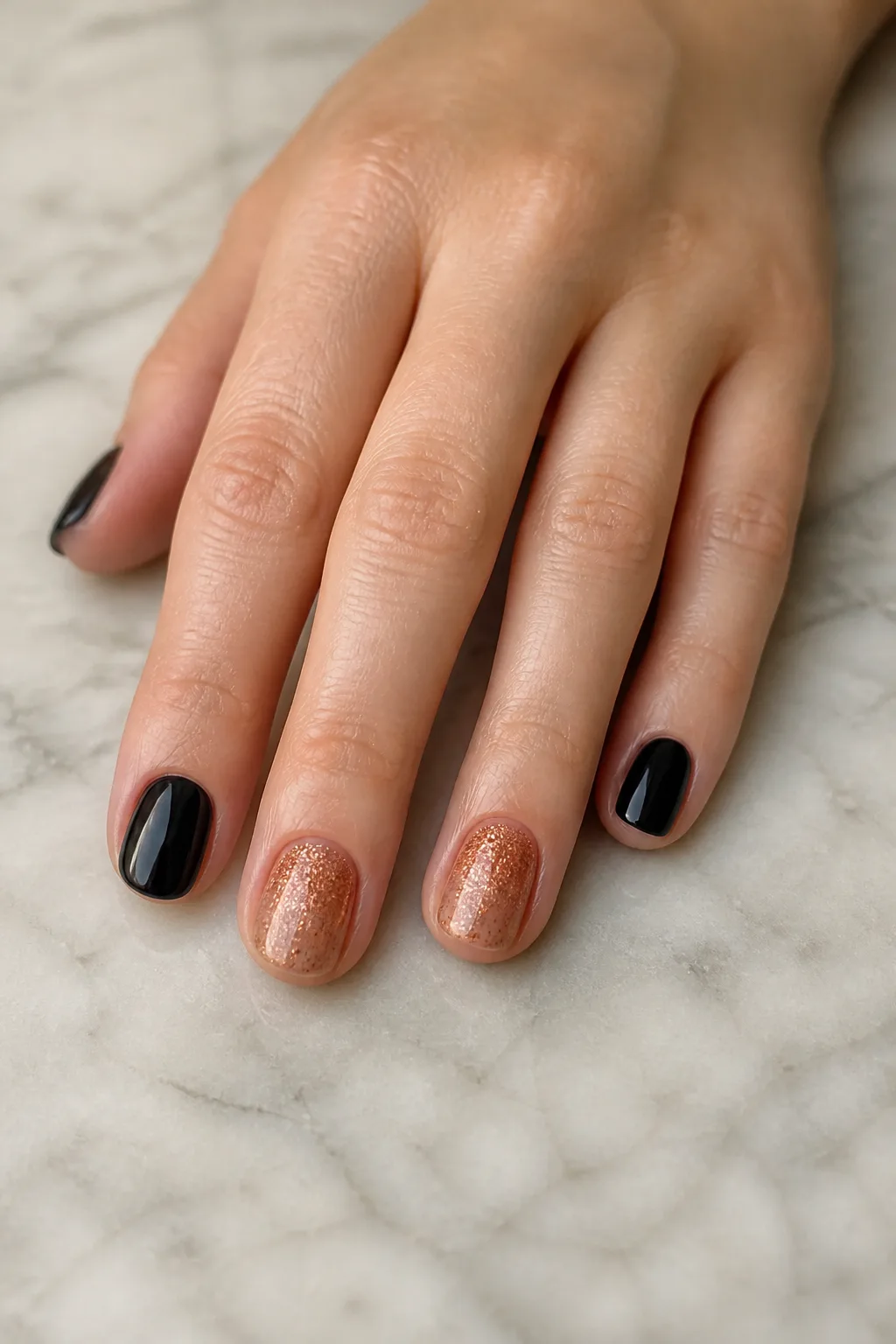 Black And Copper Sparkle