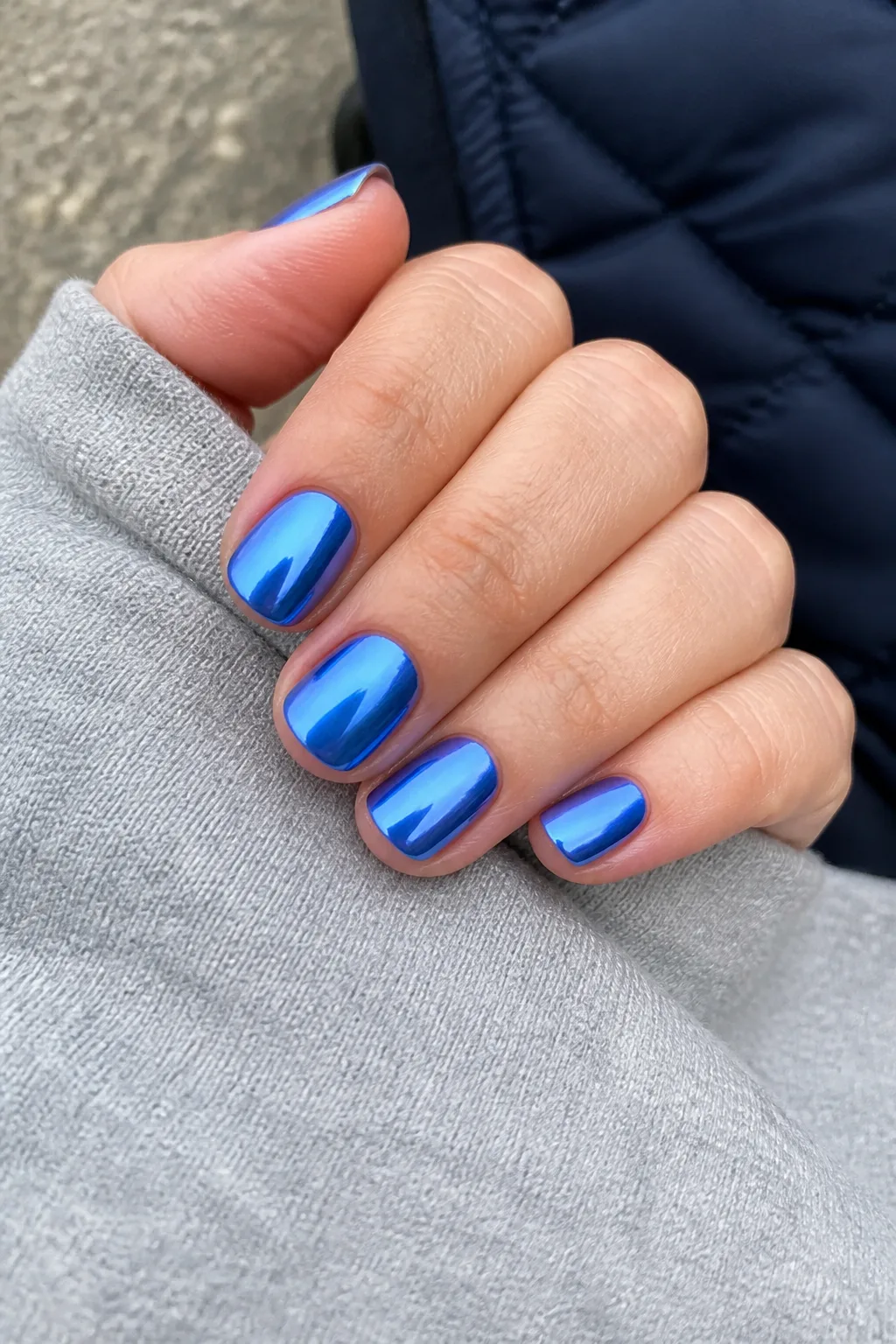 Blue Chrome With A Quilted Vest