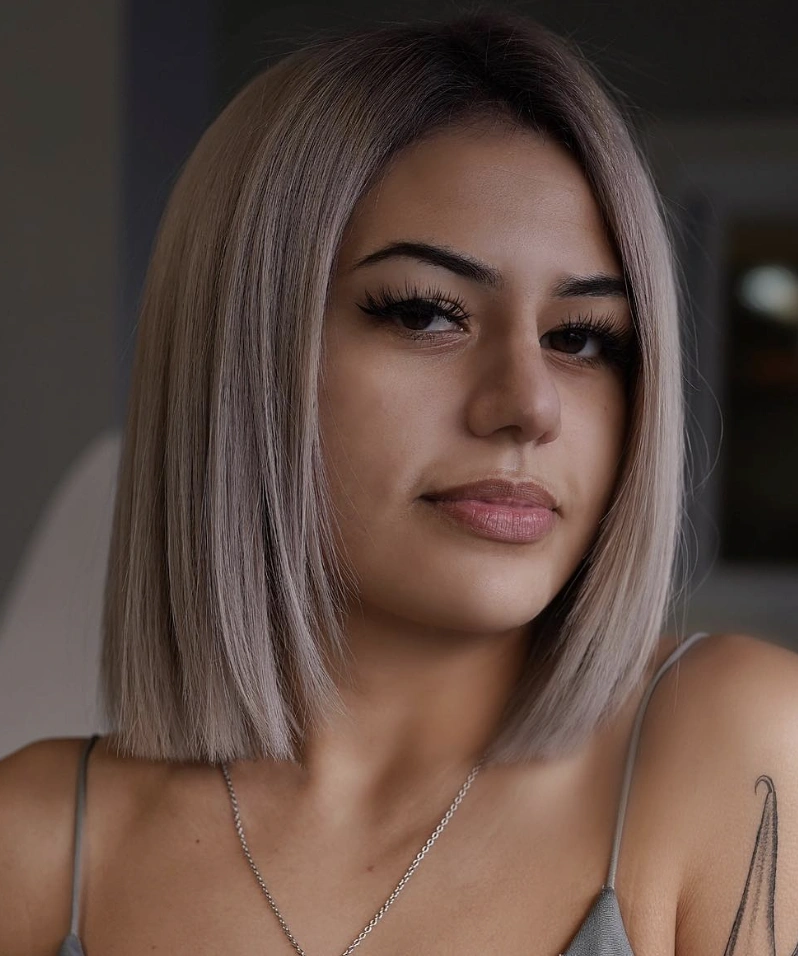 Blunt Bob with Cool Blonde Tones