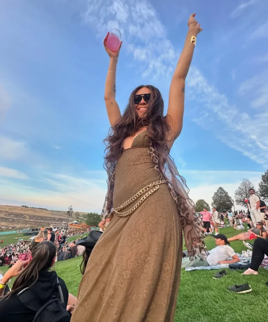 Boho Glam: Flowing Dress + Chain Belt