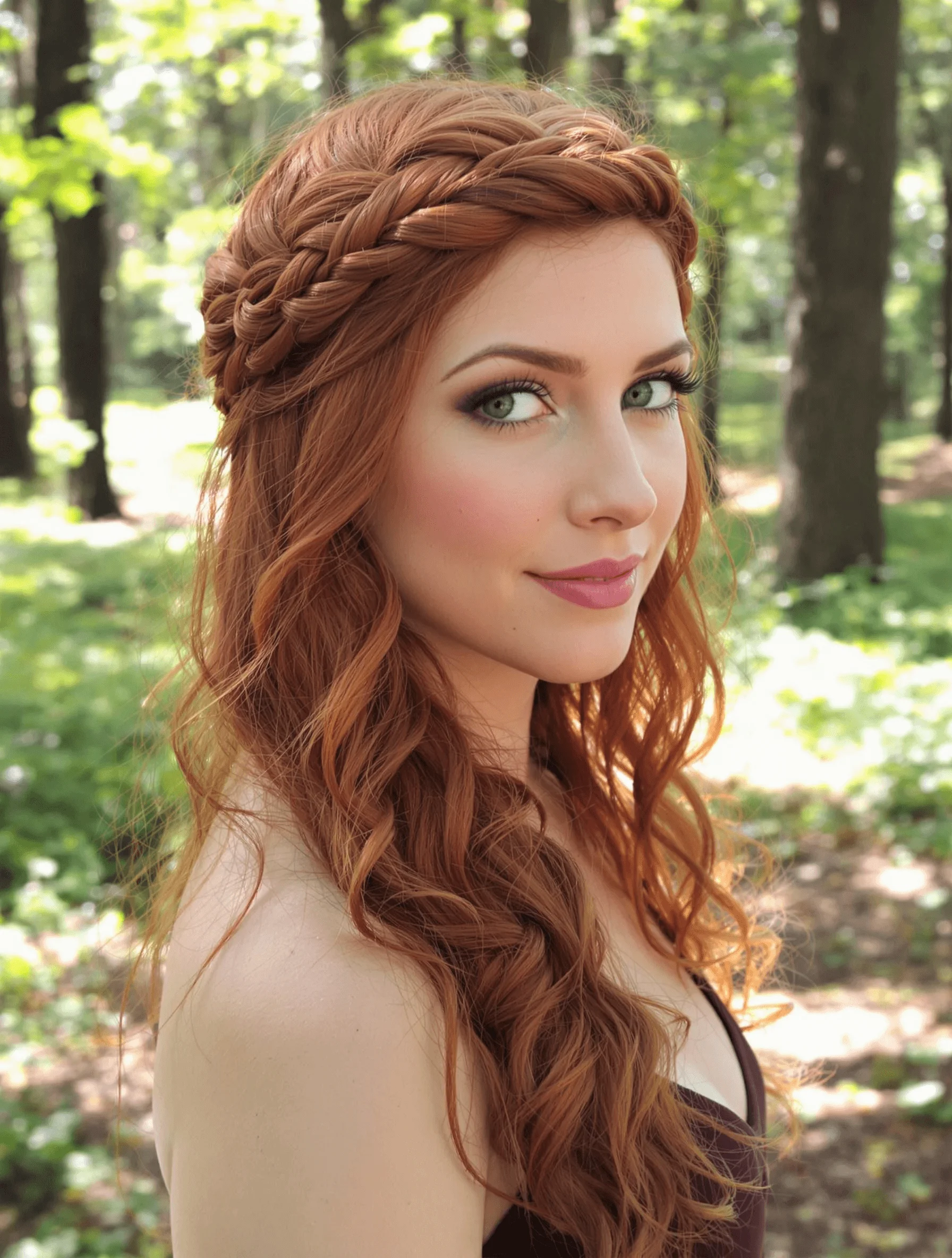 Braided Crown with Soft Curls