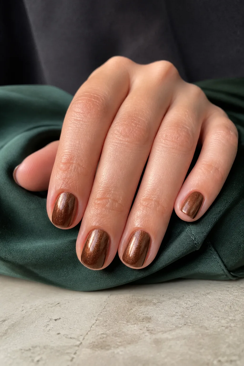 Bronze Shimmer Nails