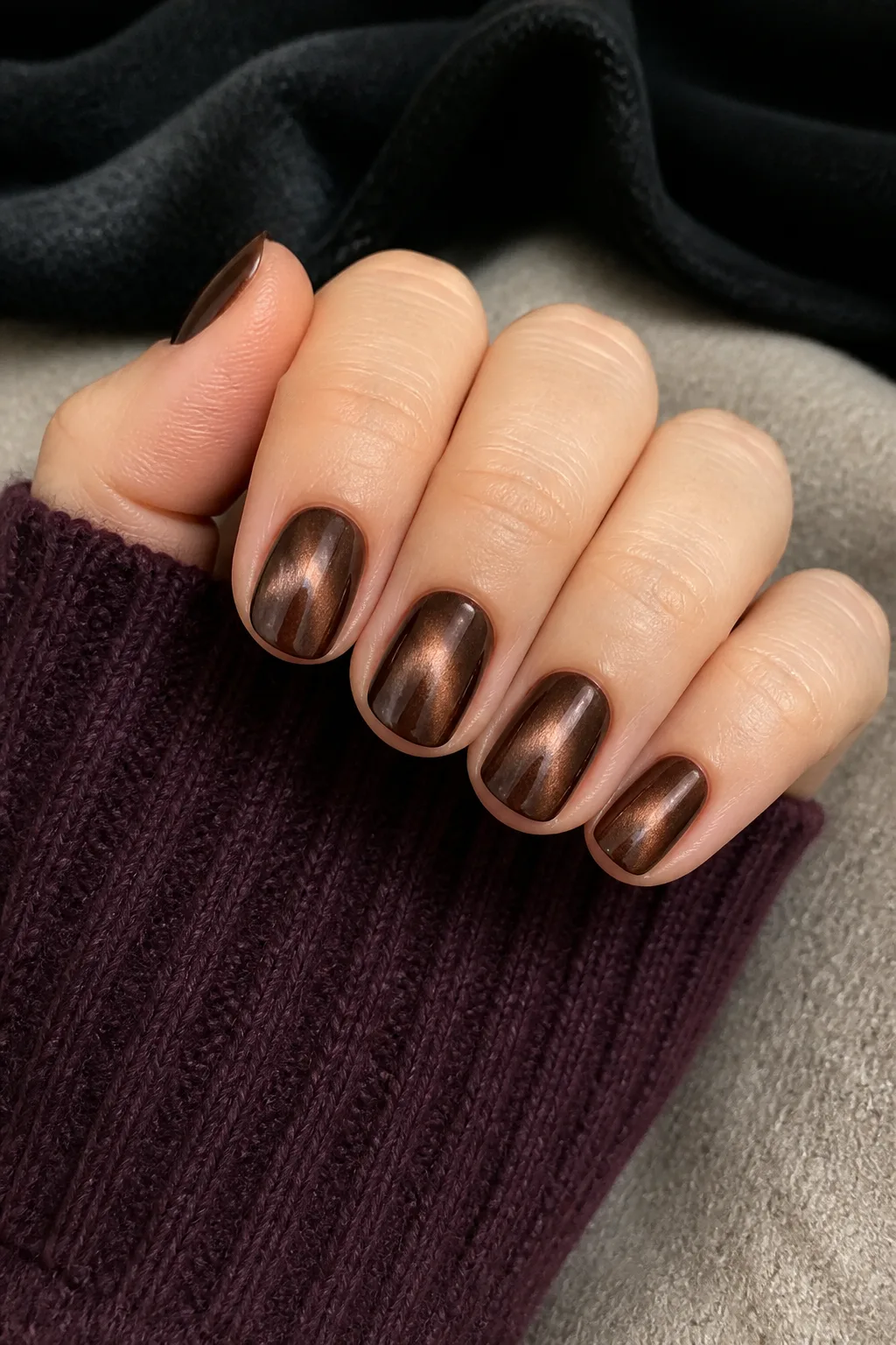 Brown Velvet Nails