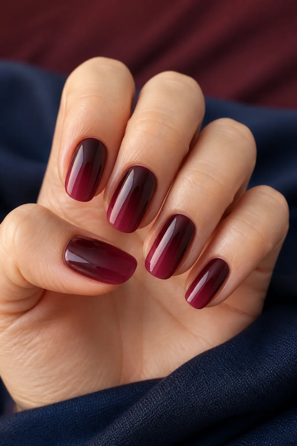 Burgundy Ombré With a Wrap Dress