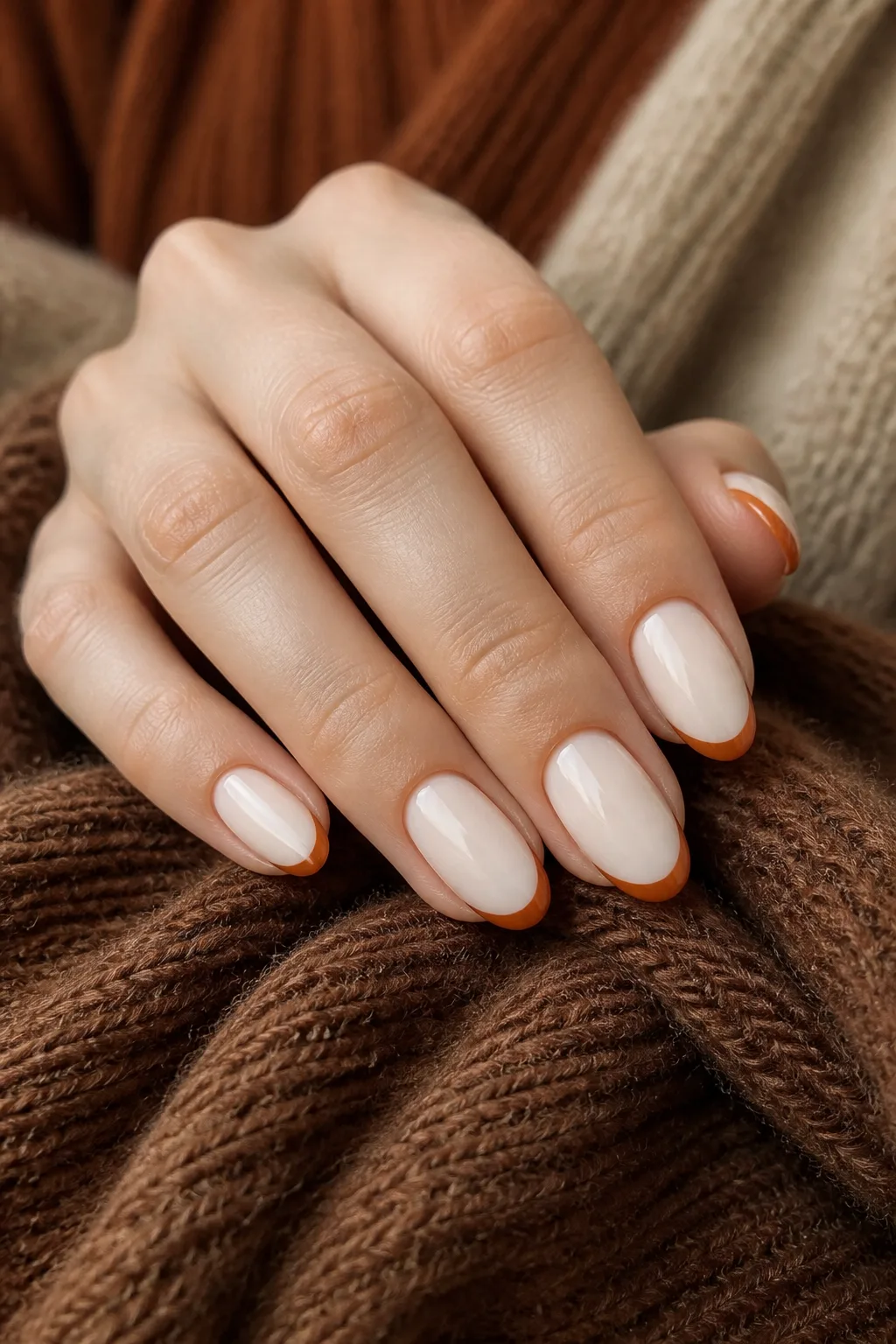 Burnt Orange French Tips