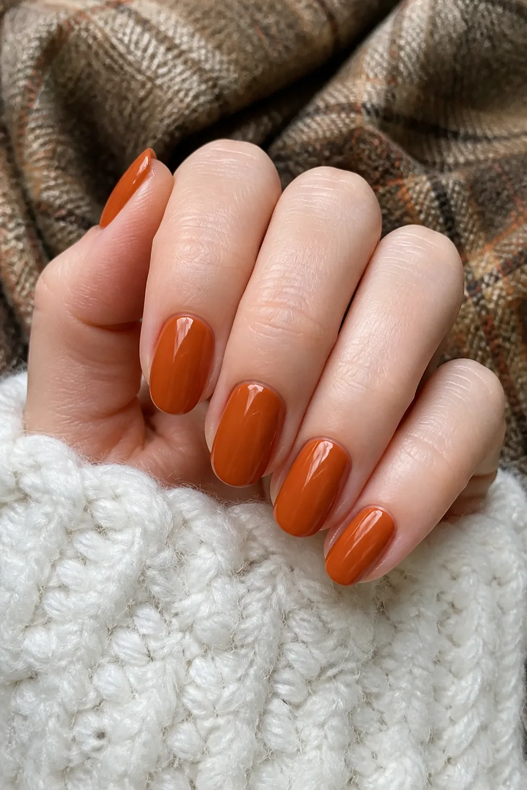 Burnt Orange With a Tartan Blazer