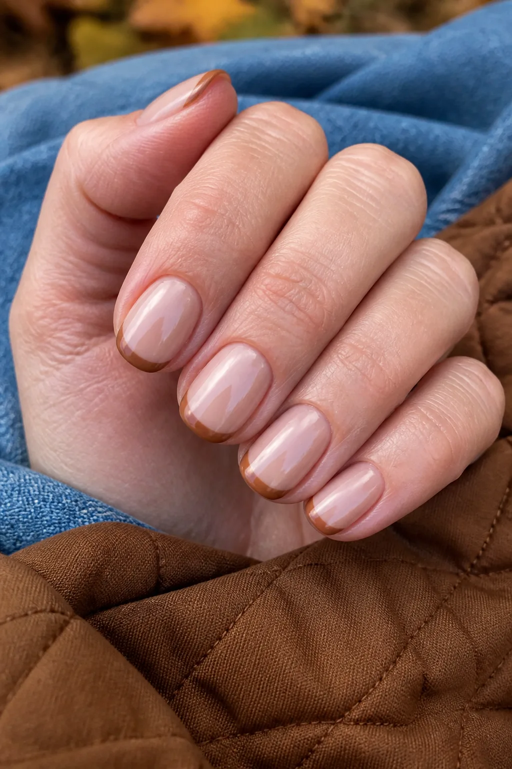Caramel Tips With a Denim Shirt