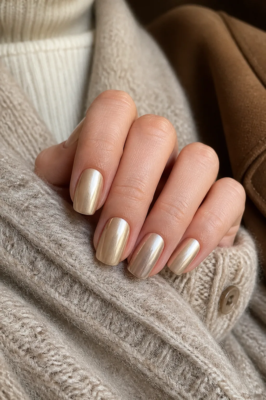Champagne Chrome With Oatmeal Knitwear