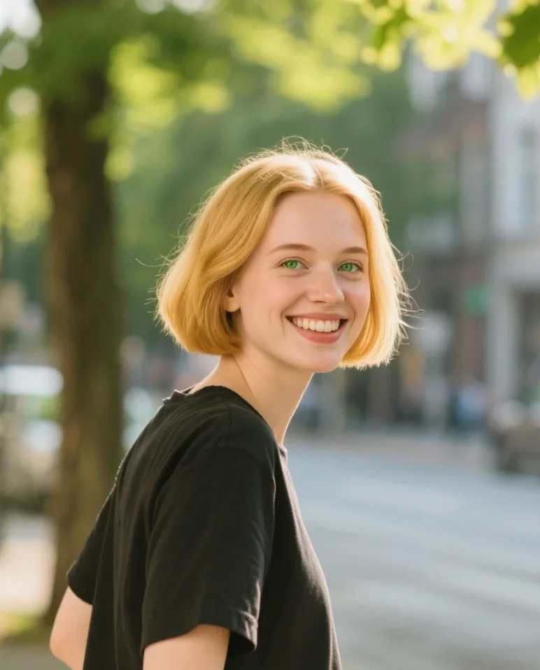 Chic Honey Blonde Pixie