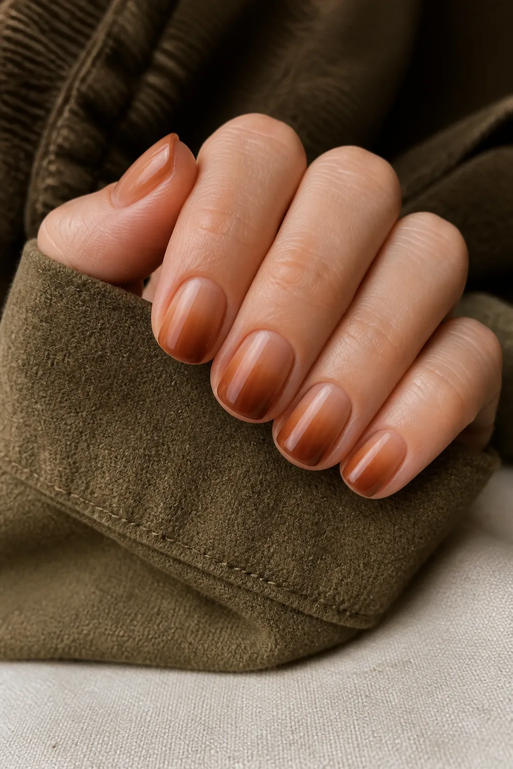 Cinnamon Ombre Nails
