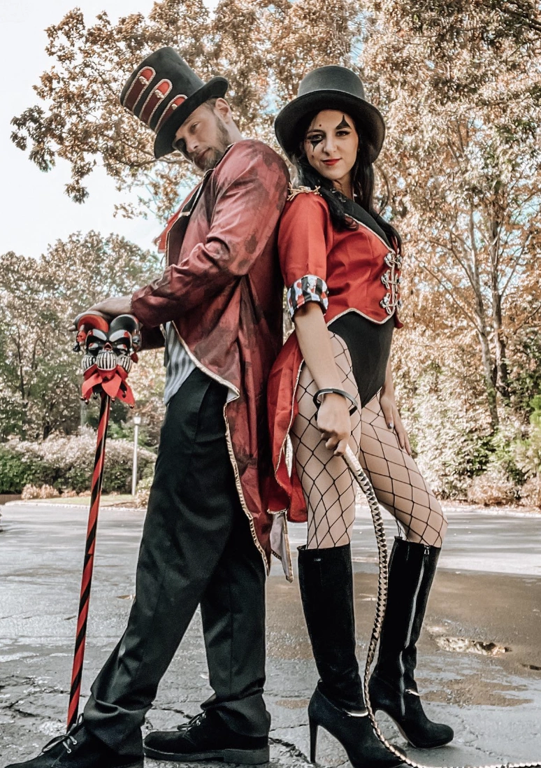 Circus Ringmaster Costume + Sexy Ringmaster Outfit + Fishnet Stockings + Tall Black Boots