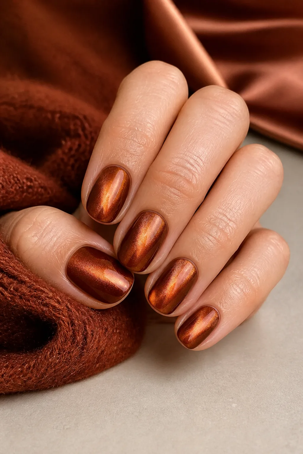 Copper Pleated Skirt