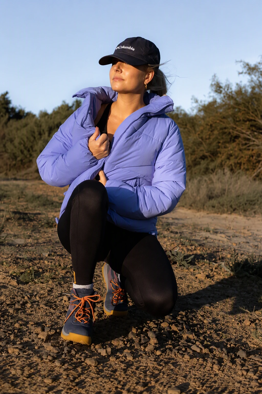 Cozy Puffer Perfection: Moncler Lans Puffer Jacket & White Trucker Hat