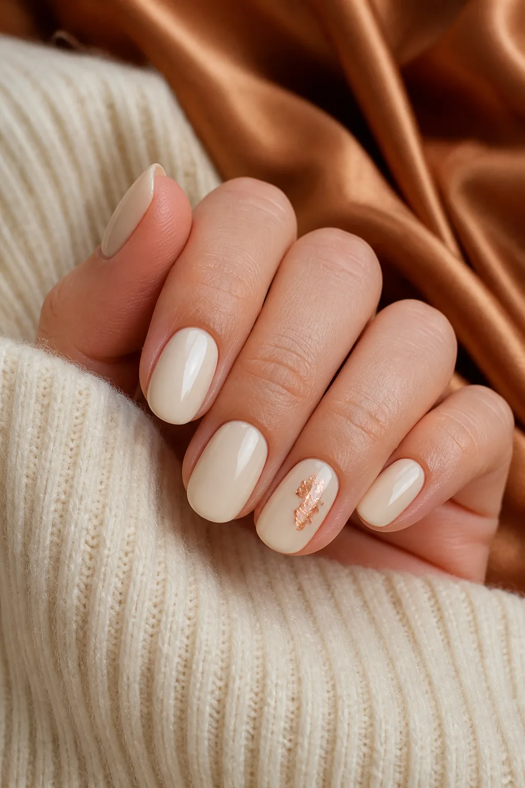 Cream and Copper With a Satin Skirt
