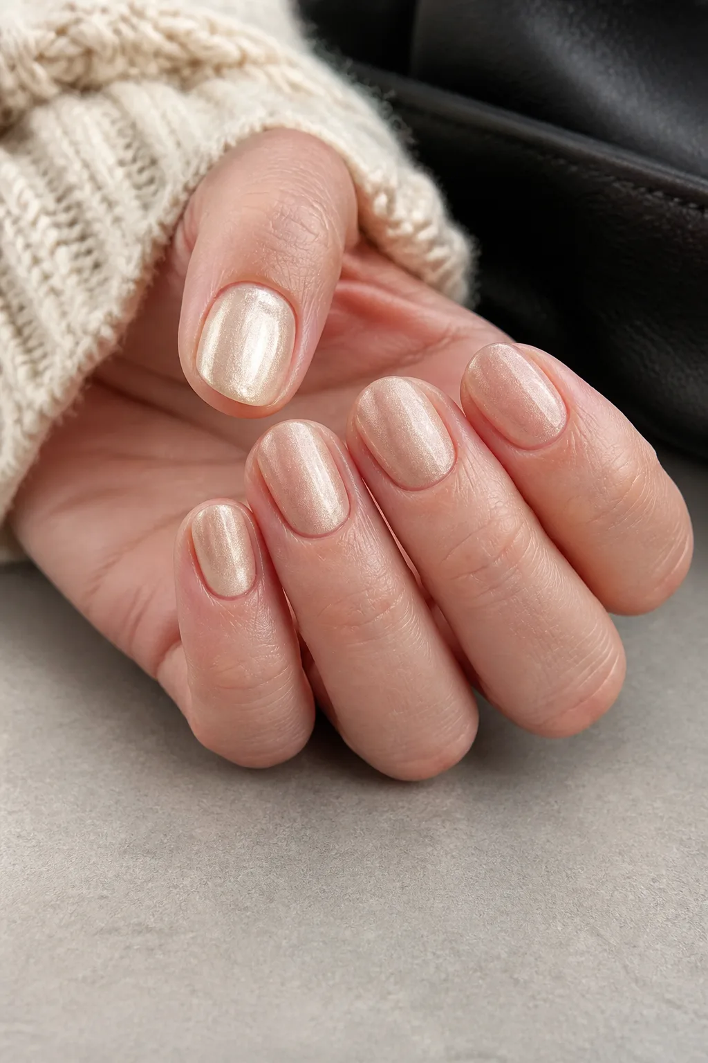Cream Knit and Leather