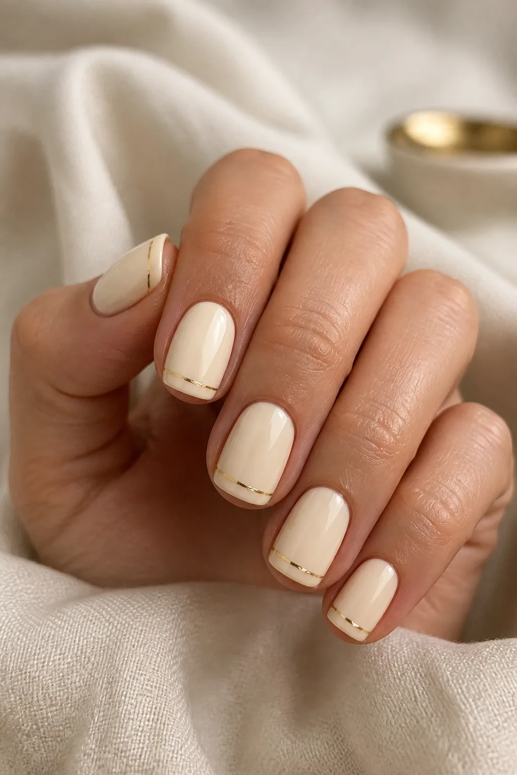 Cream With Gold Lines