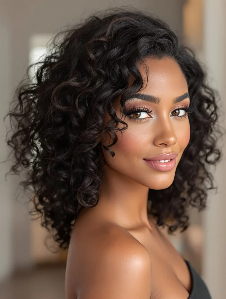 Curly Layered Hair with Volume