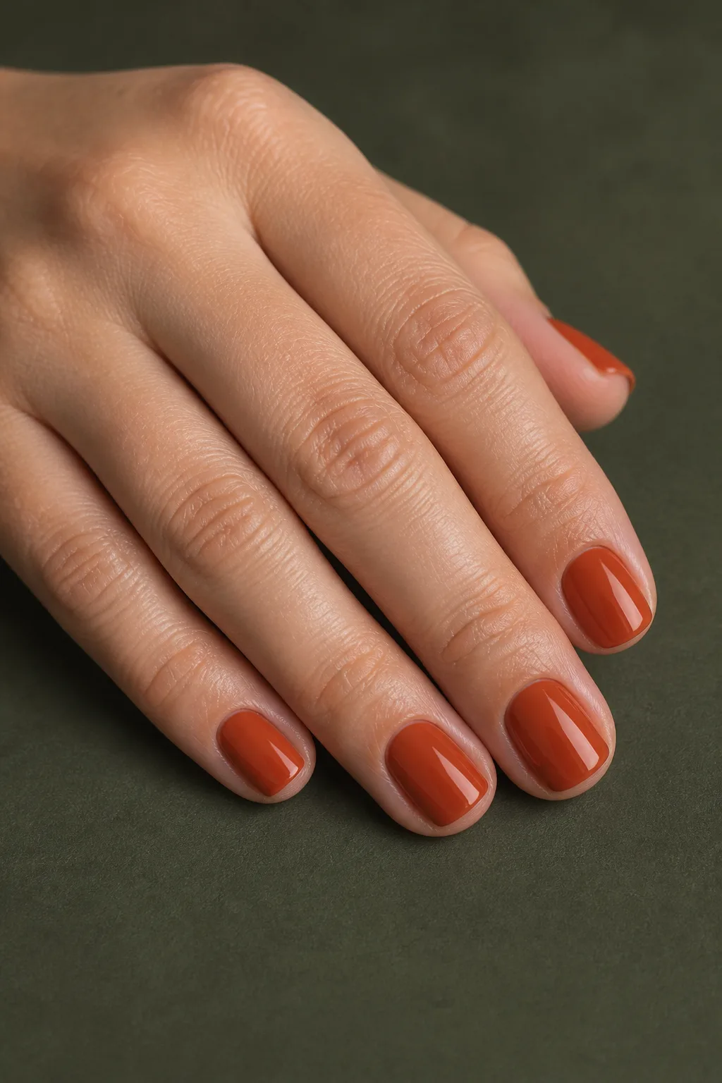Deep Pumpkin Nails