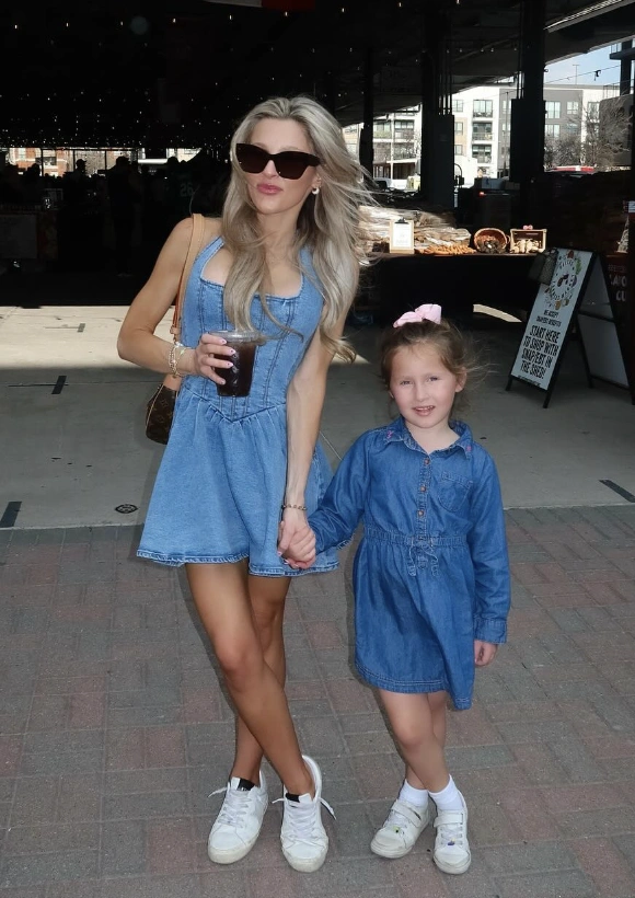 Denim Mini Dress + White Sneakers + Chic Sunglasses + Crossbody Bag
