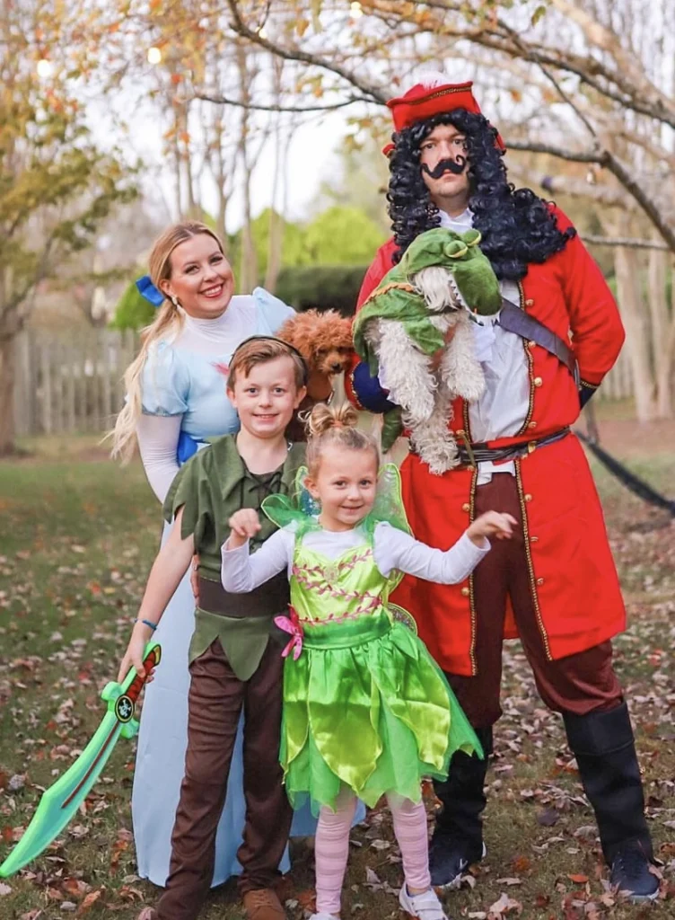 Disney Princess Costume + Peter Pan Outfit + Pirate Captain Ensemble + Tinkerbell Dress + Cute Dog Costume