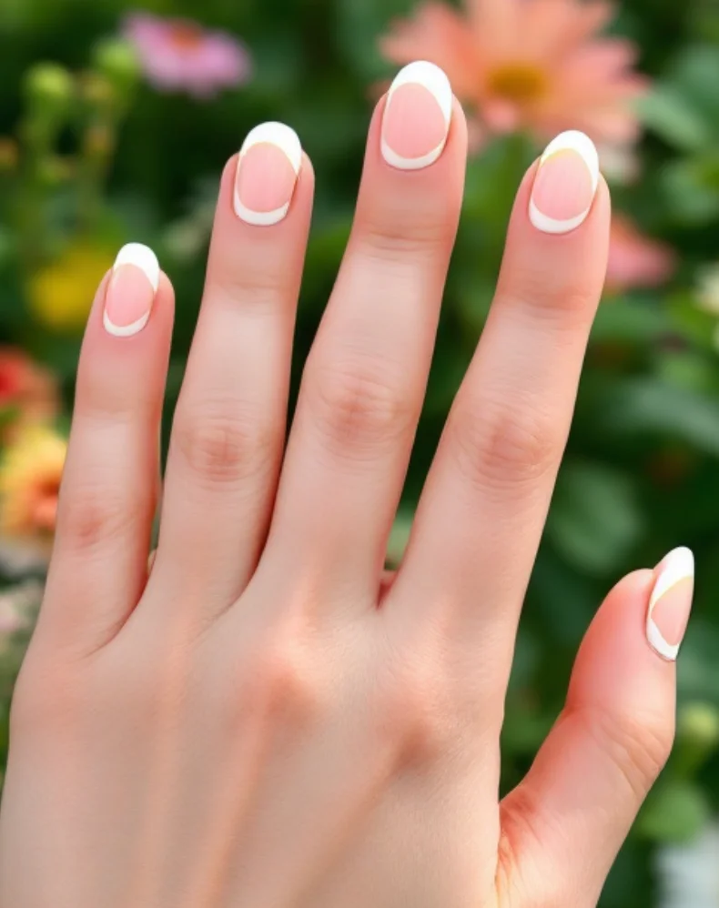 Double French Tip with a Twist