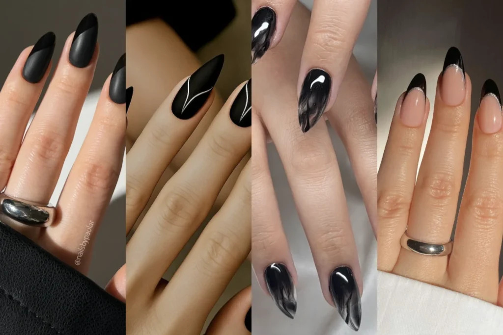30 edgy black nail art ideas that look expensive