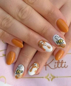 Elegant Honey Drip Bee Nails