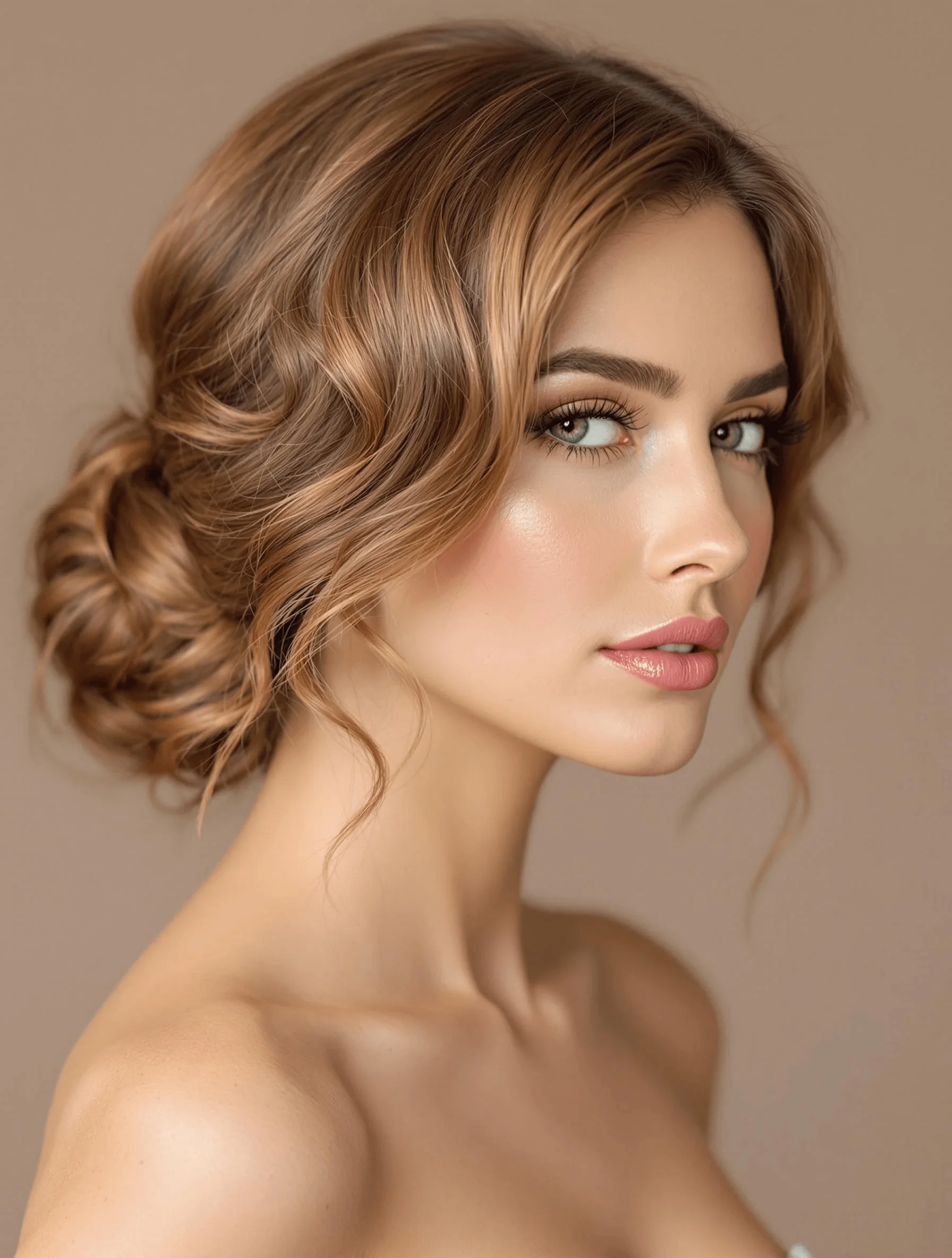 Elegant Low Wavy Bun