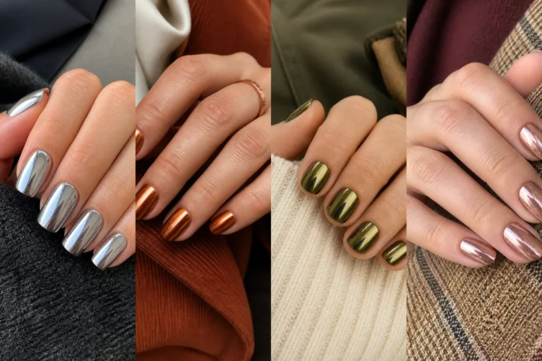 Fall Chrome Nail Ideas - Featured