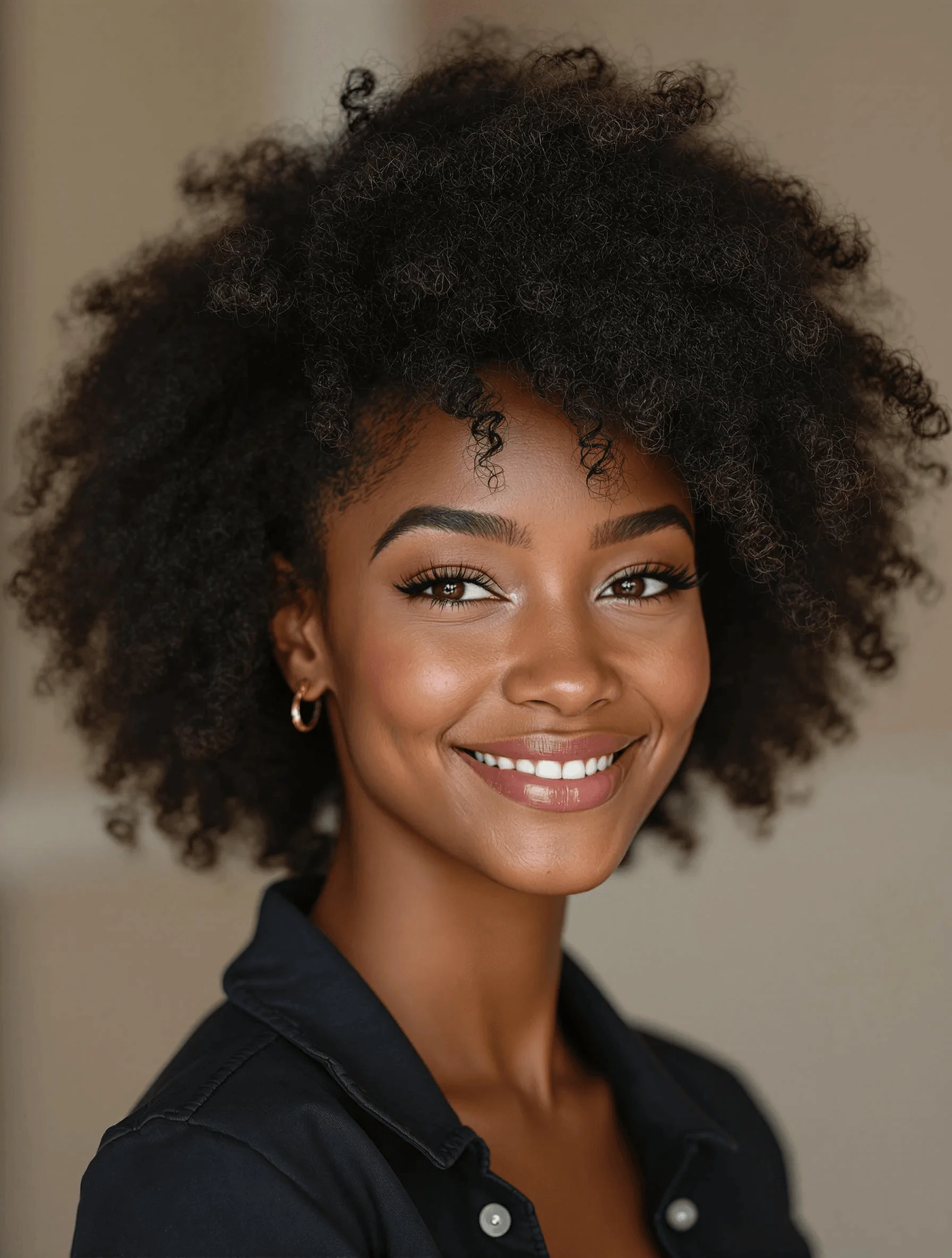 Fluffy Afro with Natural Texture