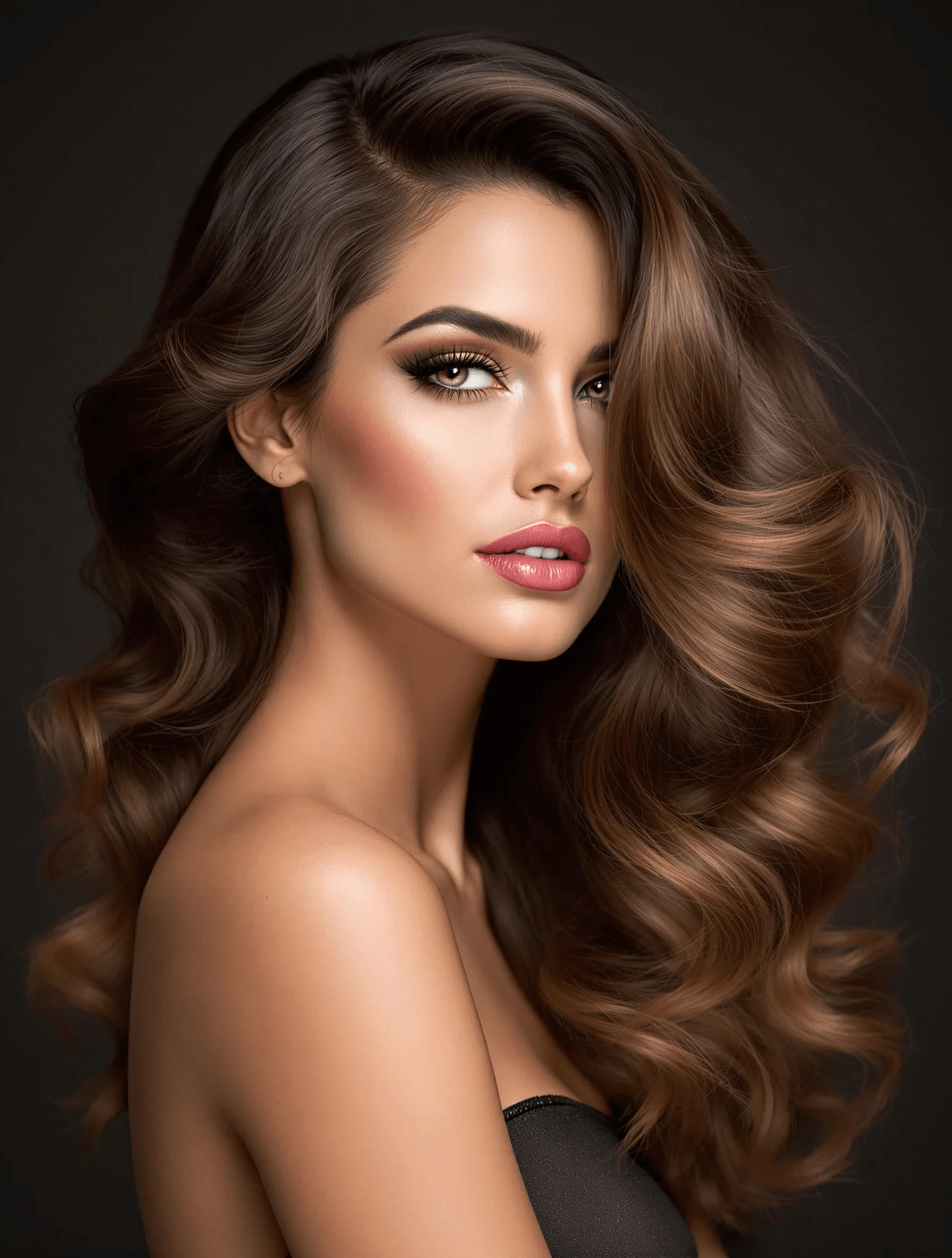 Glamorous Side-Swept Waves