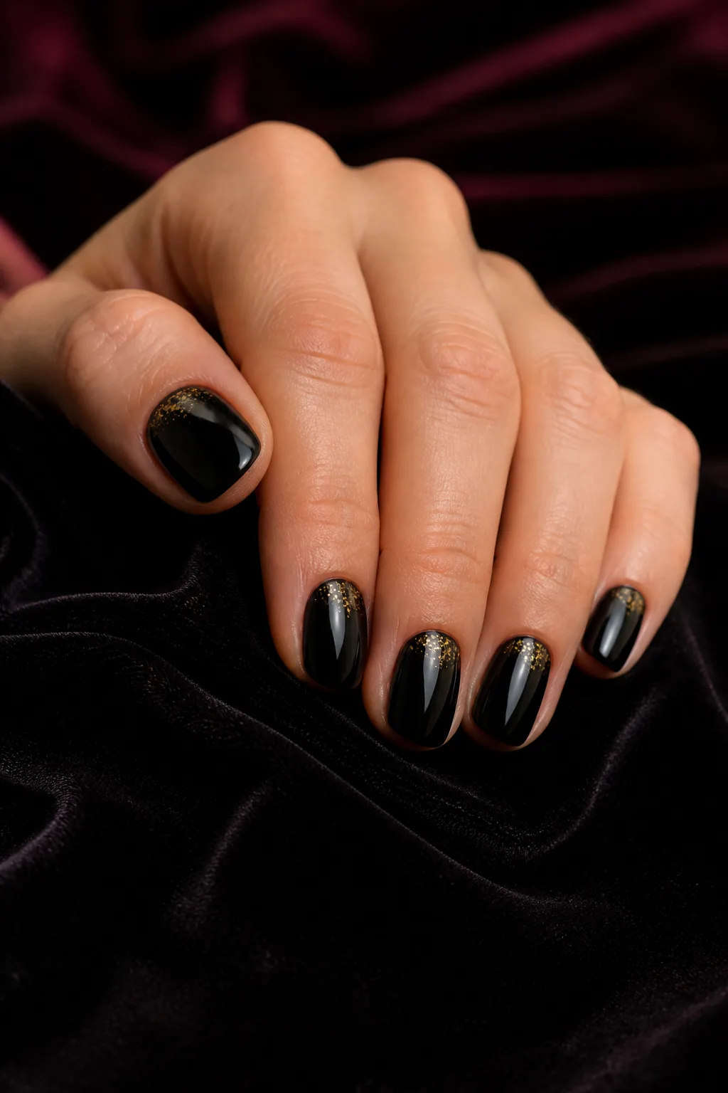 Gold Flecks With a Black Jumpsuit