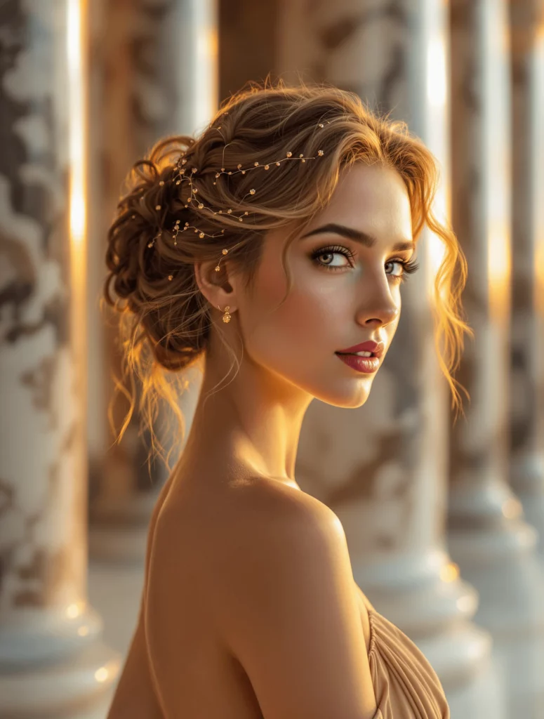 Golden Brown Romantic Updo